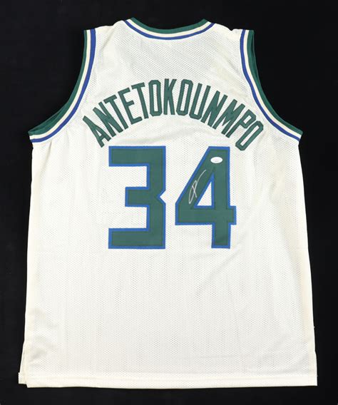 Giannis Antetokounmpo Signed Jersey Jsa Pristine Auction