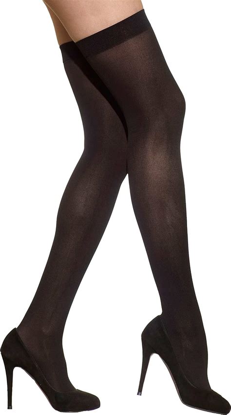 Buy Wisegirls Women Nylon Hold Up Stockings Wstbandblack Black Free