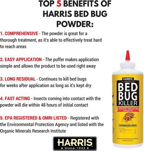 Harris Bed Bug Killer Diatomaceous Earth Powder 12 Lb Fast Kill Wit