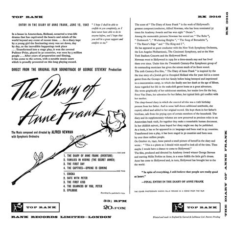 The Diary of Anne Frank – LP COVER ARCHIVES