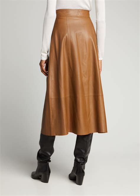 Vince Belted Leather Wrap Midi Skirt Bergdorf Goodman