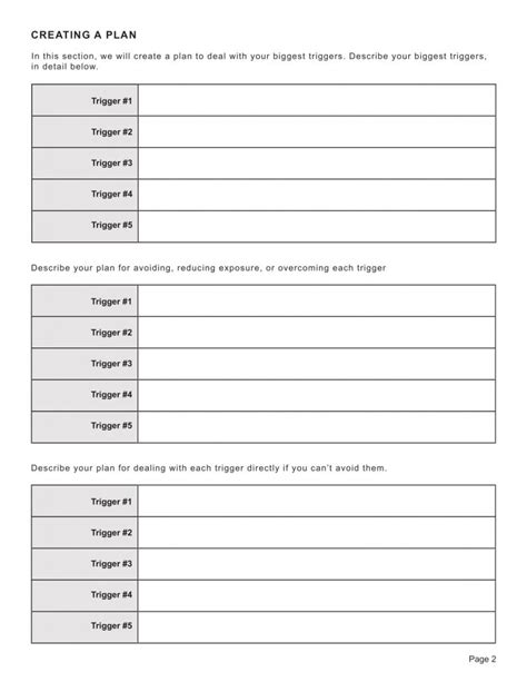 Identifying Triggers Worksheet Editable Fillable Printable Pdf