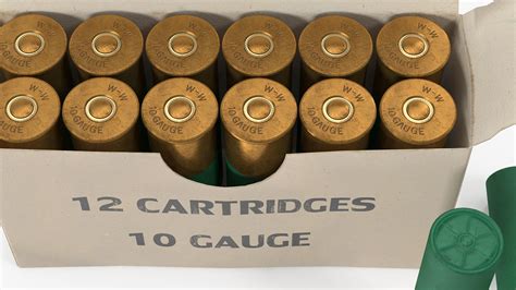 Box Of 10 Gauge Shotgun Shells 3d Model 39 3ds Blend C4d Fbx