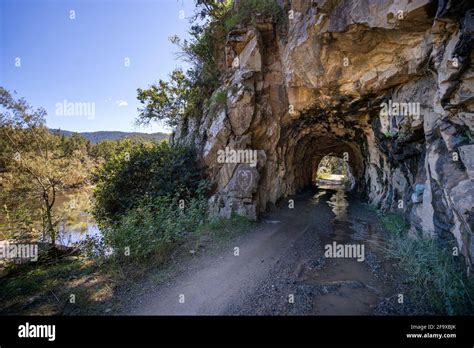 Tunnel Cut Through Rock On Historic Old Grafton Road New England