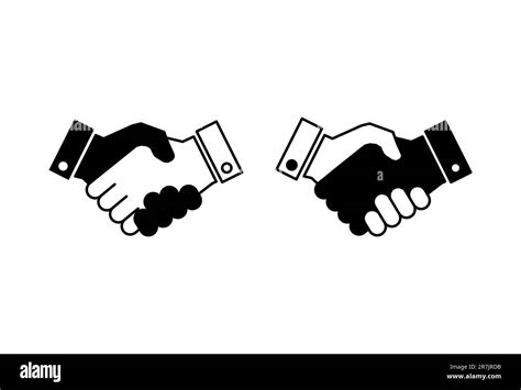 Handshake Icon Set Business Handshake Contact Agreement Stock Vector