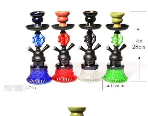 Wholesale Arab Stem Glass Vase Set With Double Hookah Shisha Bong Water Pipe Bowl Hose