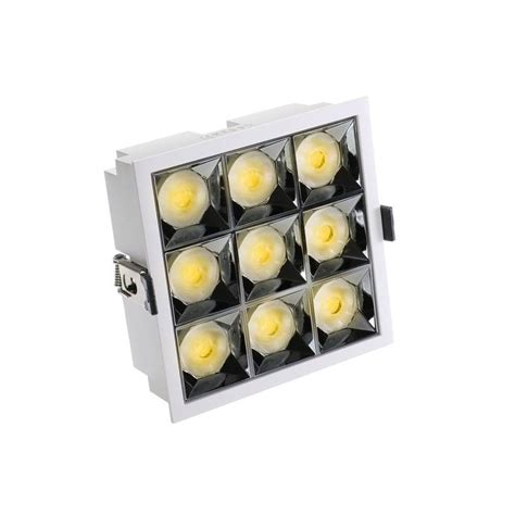 DOWNLIGHT LED EMPOTRADO VIENA CUADRADO 9 FOCOS 36W UGR 17 3000K