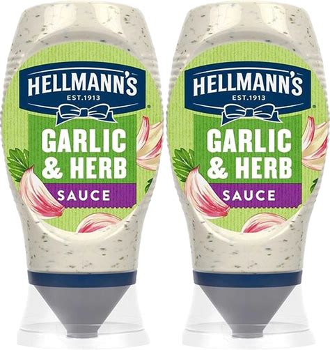 Hellmann S Garlic Herb Sauce 260g Pack Of 2 Amazon Co Uk Grocery