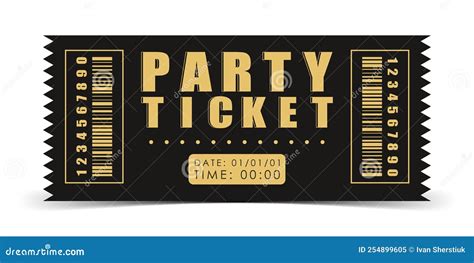 Party Ticket Template Ticket Design Template Vector Stock Vector