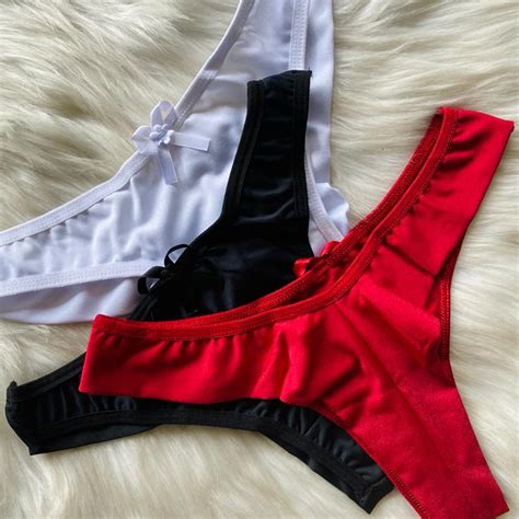 Calcinha Lingerie Fio Duplo Lingerie De Microfibra Tanga Fio Dental