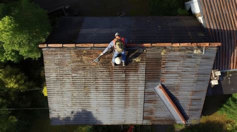 Premium Photo | A photo of a roof inspection using a drone