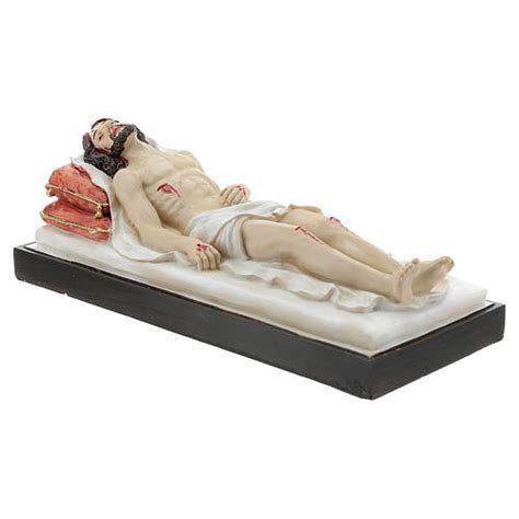 Statua Cristo Morto Letto Bianco Resina 7x20x9 Cm Vendita Online Su