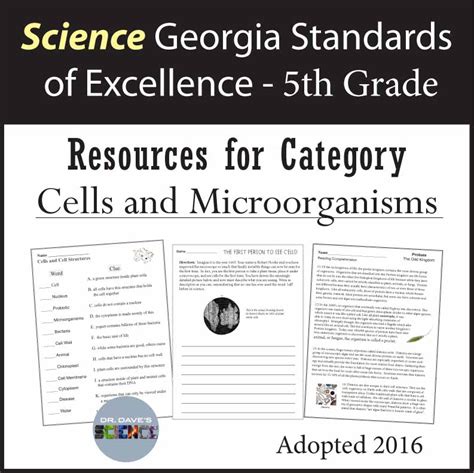 5th Grade Georgia Standards Of Excellence Science Cells And