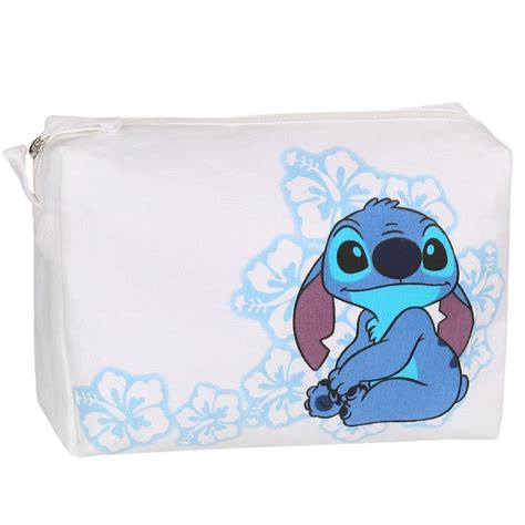 Disney Stitch Biała Kosmetyczka Damska Materiałowa Pojemna 24x17x8