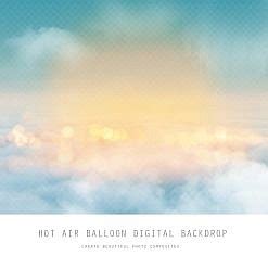 Hot Air Balloon Clouds Digital Backdrop Squijoo