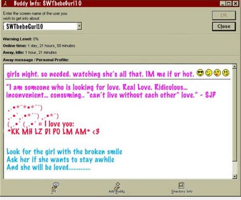 Aim Buddy Info Instant Messenger Messages Buddy