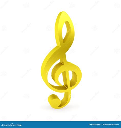 Curved Golden Treble Clef Stock Illustration Illustration Of Rendering 94598283