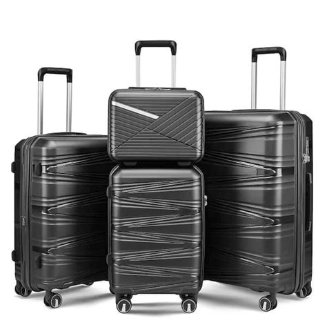 Luggage 4 Piece Sets with Spinner Wheels Travel Set for Men Women (14 ...