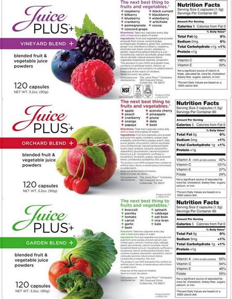 Fruits And Veggies In Juice Plus Juice Plus Juice Plus Capsules Vegetable Nutrition Facts