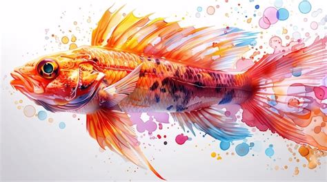 Premium Photo Colorful Abstract Watercolor Painting Of A Goldfish