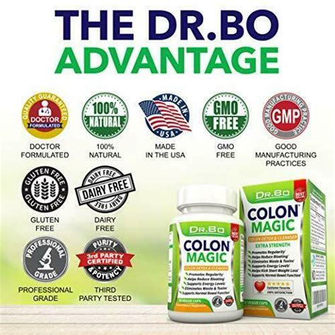 Dr Bo Colon Cleanse Detox Formula Natural Bowel Cleanser Pills For 30 Sports Vitamins