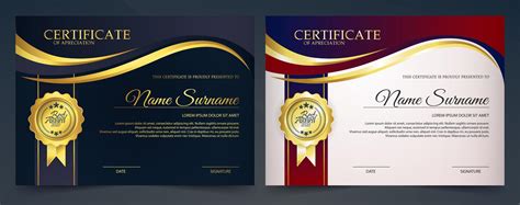 Gold Navy Certificate Template 1220843 Vector Art At Vecteezy