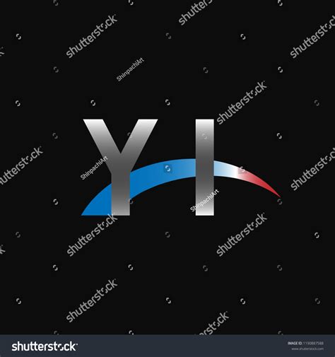 Initial Letters Yi Overlapping Movement Swoosh Royalty Free Stock