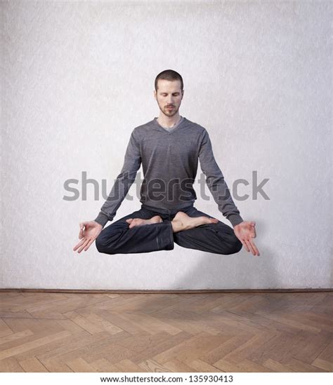 Young Man Levitating Yoga Position Meditation Stock Photo (Edit Now ...