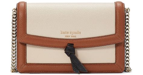 Kate Spade Knott Colorblock Pebble Leather Crossbody Bag In Brown Lyst