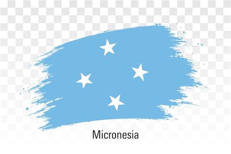 Premium Vector Micronesia Flag Grunge Brush Stroke Flag Of Micronesia