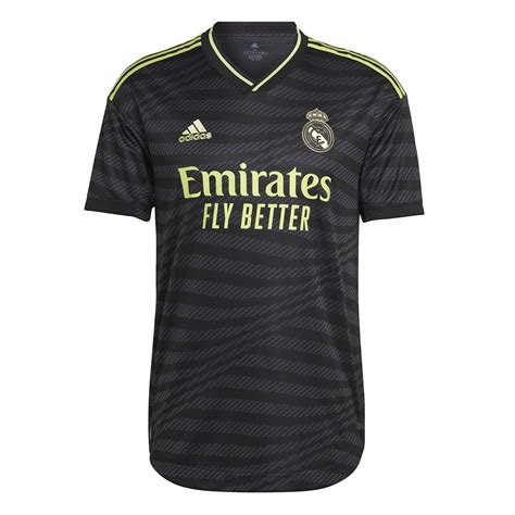 Adidas Real Madrid Authentic Third Kit Men Black Lime Ace