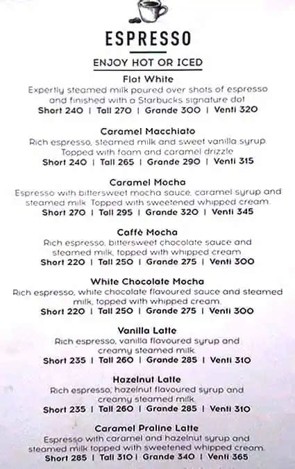 Menu Of Starbucks Coffee Pimple Saudagar Pune