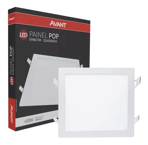 Lámpara led de techo Avant Painel Pop Embutir Quadrado 40x40 30W color