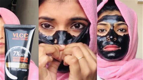 Charcoal Peel Off Mask Review By Jeena Nasrin ~ Malayalam Vlcc Charcoal Peel Off Mask Youtube