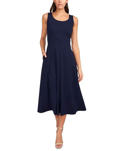 Msk Solid Fit And Flare Midi Tank Dress And Reviews Dresses Women