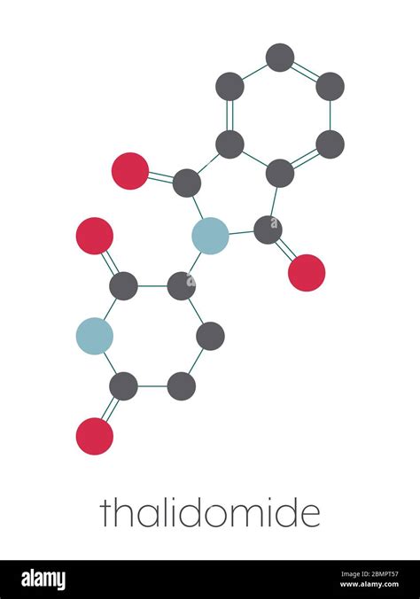 Thalidomide Molecular Model Sedative Drug Cut Out Stock Images