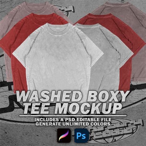 Washed Boxy Tee Mockup