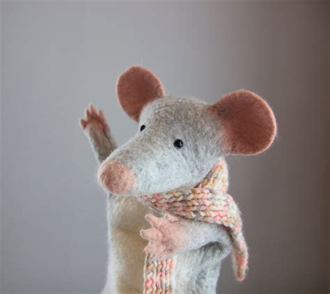 Mouse Rat Hand Puppet Wet Felted Animal Hand Puppet Etsy