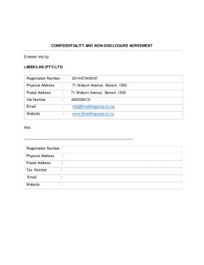 Fillable Online Confidentiality And Non Disclosure Agreement Portmoni