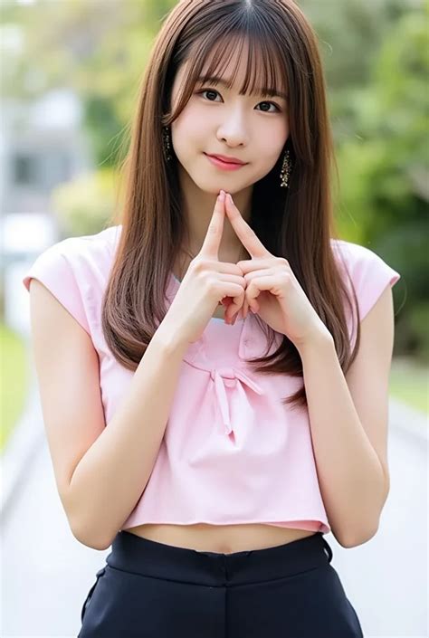 Sexy Bikini Swimwear Making A Firm Big Heart Shape With Both Hands SeaArt AI