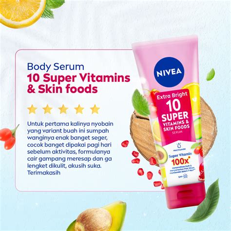 Jual Nivea Extra Bright Super Vitamins Skin Food Serum Ml