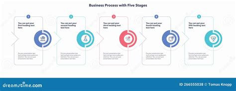 Business Process Template With Five Colorful Stages Stock Vector Illustration Of Partnership