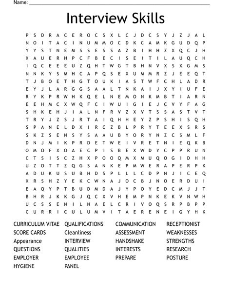 Interview Skills Word Search Wordmint