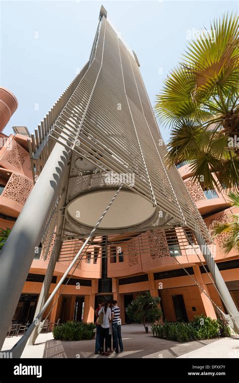 Wind Tower Providing Cool Air To Courtyard At Institute Of Science And Technology At Masdar City