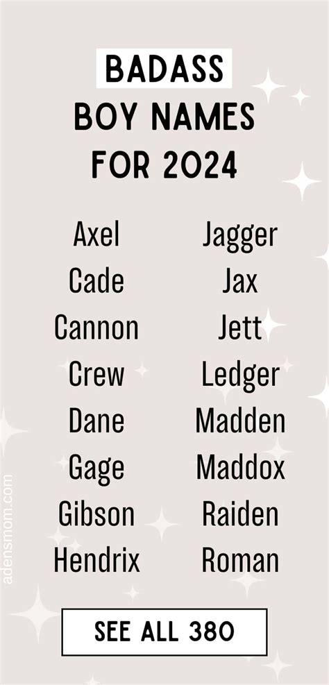 380 Seriously Badass Boy Names New Ideas For 2024