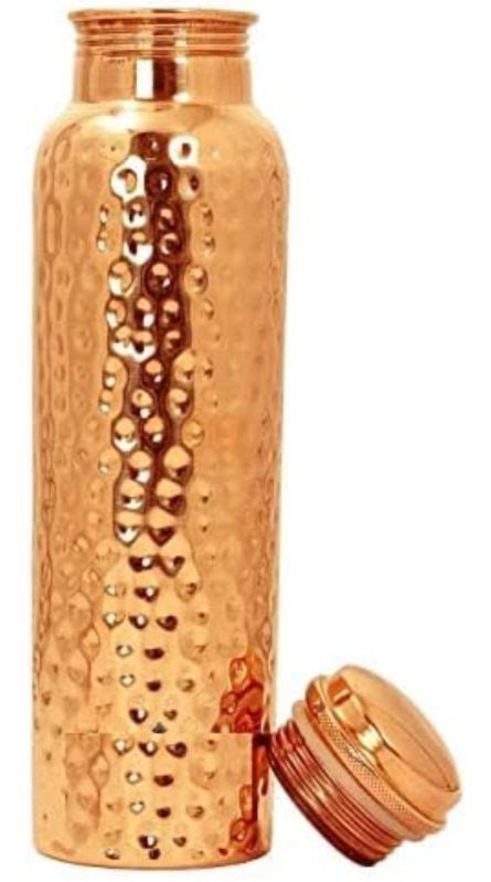 Hammered Copper Water Bottle Feature Long Life Lite Weight Eco