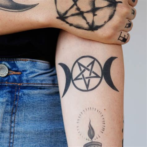 Triple Moon Triple Goddess Symbol Tattoo Pagan Tattoo Witchcraft