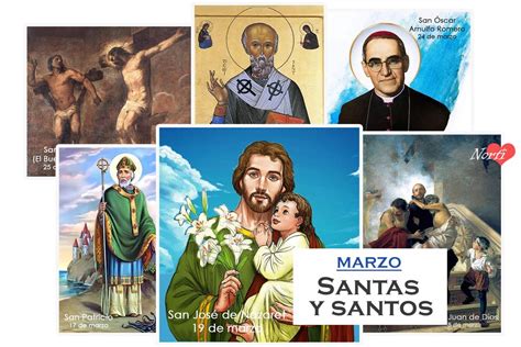 Santas Santos Y Santoral Católico Del Mes De Marzo