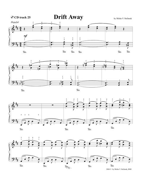 Drift Away Intermediate Romantic By Misha Stefanuk Sheet Music For Piano Solo At Sheet Music Direct