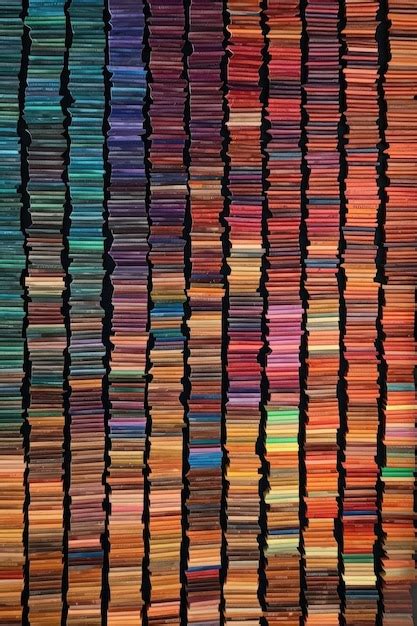 Premium AI Image Rows Of Colorful Books Forming A Repeating Pattern